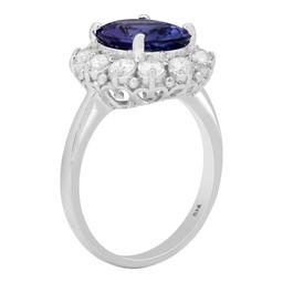 14k White Gold 3.10ct Tanzanite 1.00ct Diamond Ring