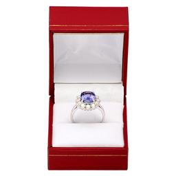 14k White Gold 3.10ct Tanzanite 1.00ct Diamond Ring