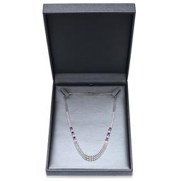 18K White Gold 9.83ct Diamond and 5.75ct Pink Sapphire Necklace