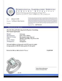 14k White Gold 1.62ct Aquamarine 0.78ct Diamond Ring