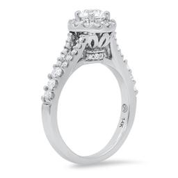14K White Gold Setting with 0.40ct Center Diamond and 0.80tcw Diamond Ring