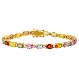 14k Yellow Gold 12.66ct Sapphire 0.64ct Diamond Bracelet