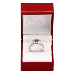 14k White Gold 0.92ct Ruby 1.12ct Diamond Ring