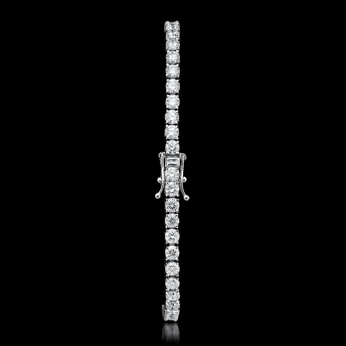 14K White Gold and 7.48ct Diamond Bracelet