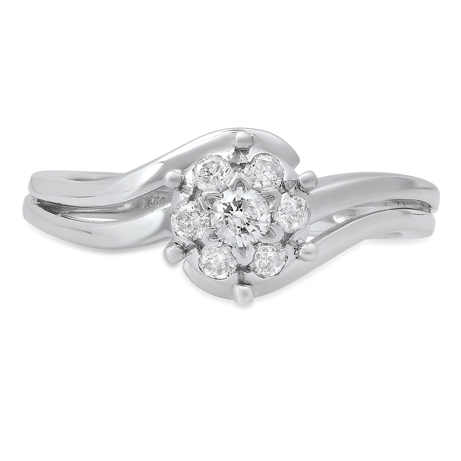 18K White Gold Setting with 0.25ct Diamond Ladies Ring