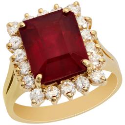 14k Yellow Gold 7.81ct Ruby 0.91ct Diamond Ring