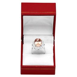 14k White Gold 5.79ct Morganite 0.55ct Diamond Ring