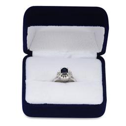 Platinum Setting with 1.26ct Sapphire and 0.31ct Diamond Ladies Ring