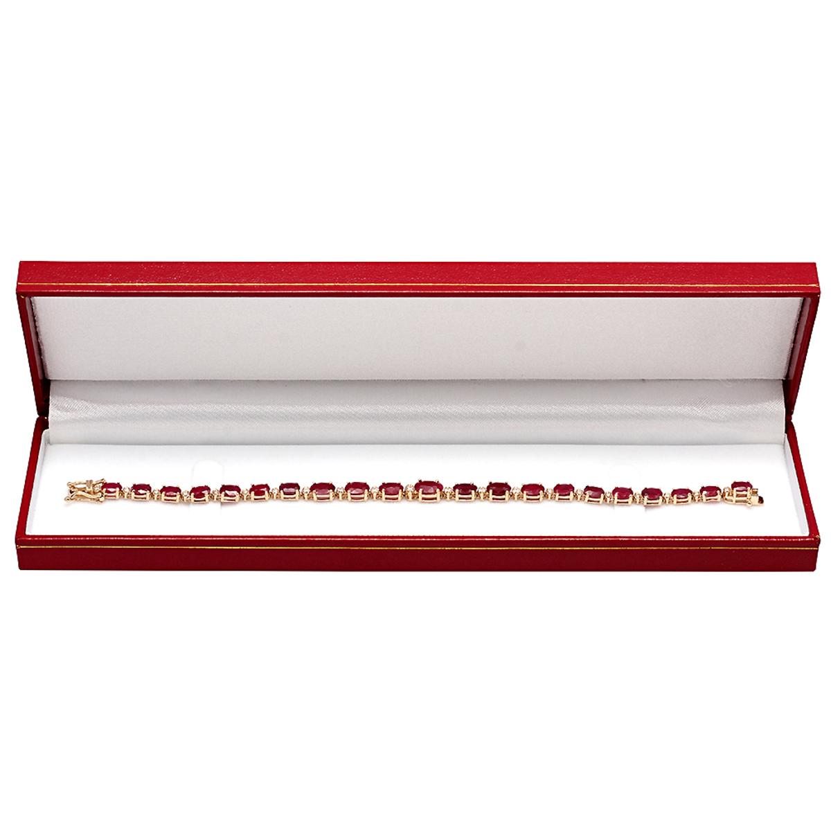 14k Yellow Gold 15.13ct Ruby 0.54ct Diamond Bracelet