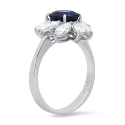 Platinum Setting 1.76ct Sapphire and 1.42ct Diamond Ring