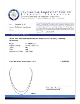 14k White Gold 10.97ct Diamond Necklace