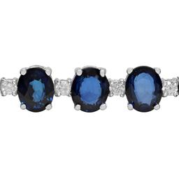 14k White Gold 19.38ct Sapphire 0.92ct Diamond Bracelet