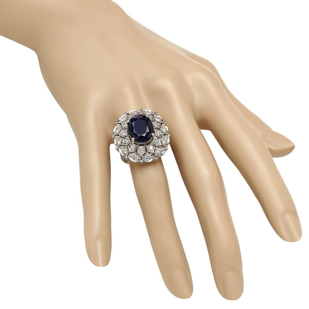 14K White Gold 8.99ct Sapphire and 1.79ct Diamond Ring