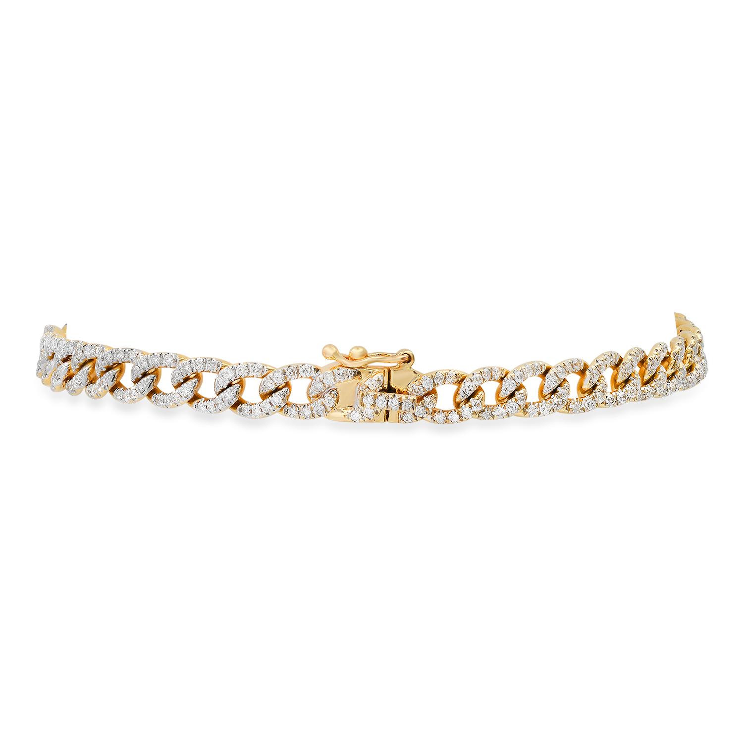 14K Yellow Gold Setting with 1.72ct Diamond Ladies Bracelet