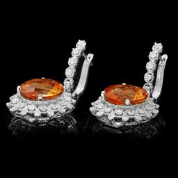 14K Gold 12.92ct Citrine 2.10ct Diamond Earrings