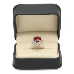 14K White Gold 9.66ct Ruby and 0.98ct Diamond Ring