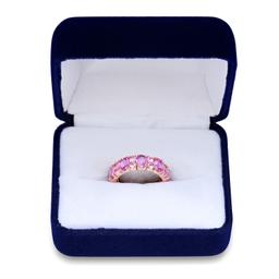 14K Rose Gold setting with 5.43ct Pink Sapphire Band