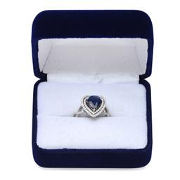 14K White Gold Setting with 2.50ct Sapphire and 1.00ct Diamond Ladies Ring