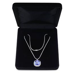 14K White Gold Setting with 33.75ct Tanzanite and 5.06ct Diamond Necklace