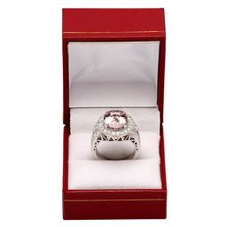 14k White Gold 5.71ct Kunzite 1.73ct Diamond Ring