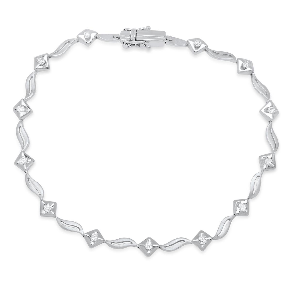 18K White Gold Setting with 0.32ct Diamond Bracelet