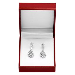 14k White Gold 3.10ct Diamond Earrings