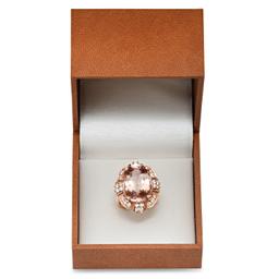 14K Rose Gold 14.23ct Morganite and 0.85ct Diamond Ring