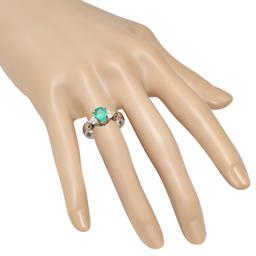 Platinum Setting with 0.98ct Emerald and 0.54ct Diamond Ring