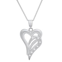 14K White Gold Setting with 0.10ct Diamond Pendant