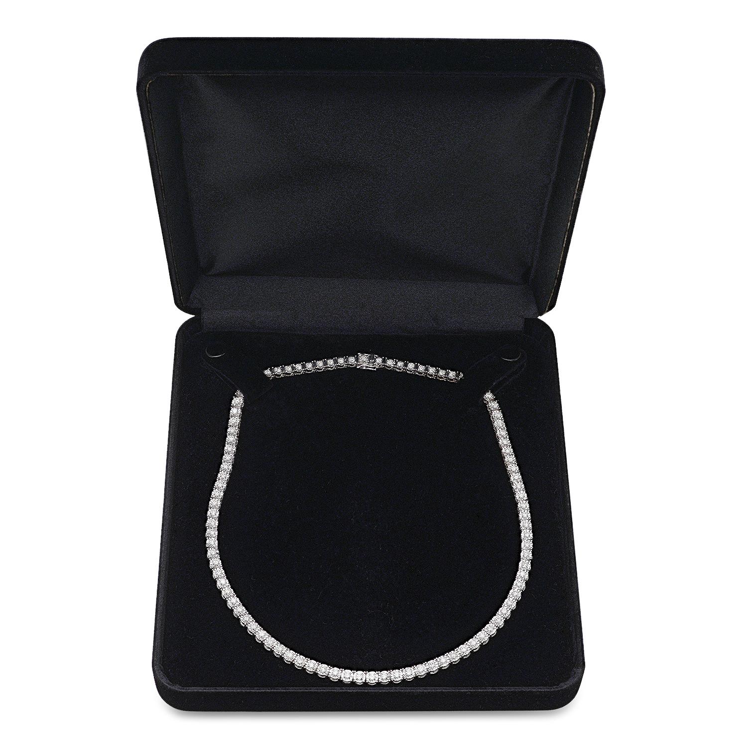 14K White Gold Setting with 7.15ct Diamond Necklace