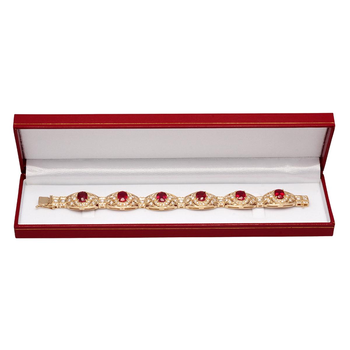 14k Yellow Gold 18.11ct Ruby 6.72ct Diamond Bracelet