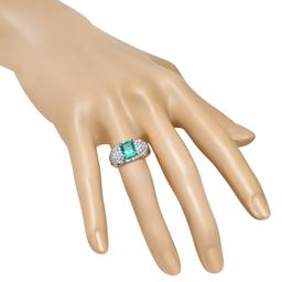 18K Yellow Gold Setting with 2.14ct Emerald and 0.82ct Diamond Ladies Ring