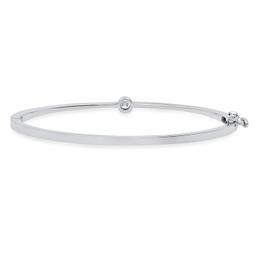 14K White Gold Setting with 0.25ct Diamond Bangle Bracelet