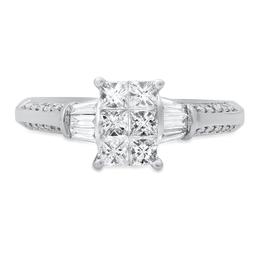 14K White Gold Setting with 0.90ct Diamond Ladies Ring