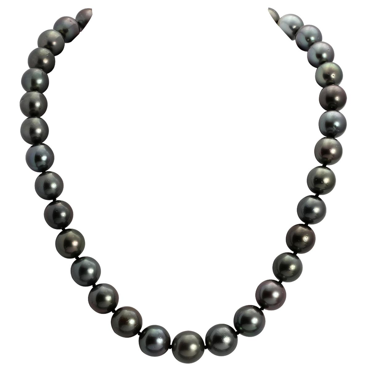 11-13mm Natural Black Pearl Necklace