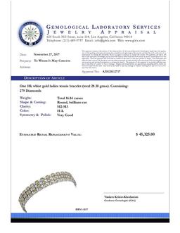 18k White Gold 16.84ct Diamond Tennis Bracelet