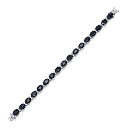 18K White Gold 22.18ct Sapphire and 1.22ct Diamond Bracelet