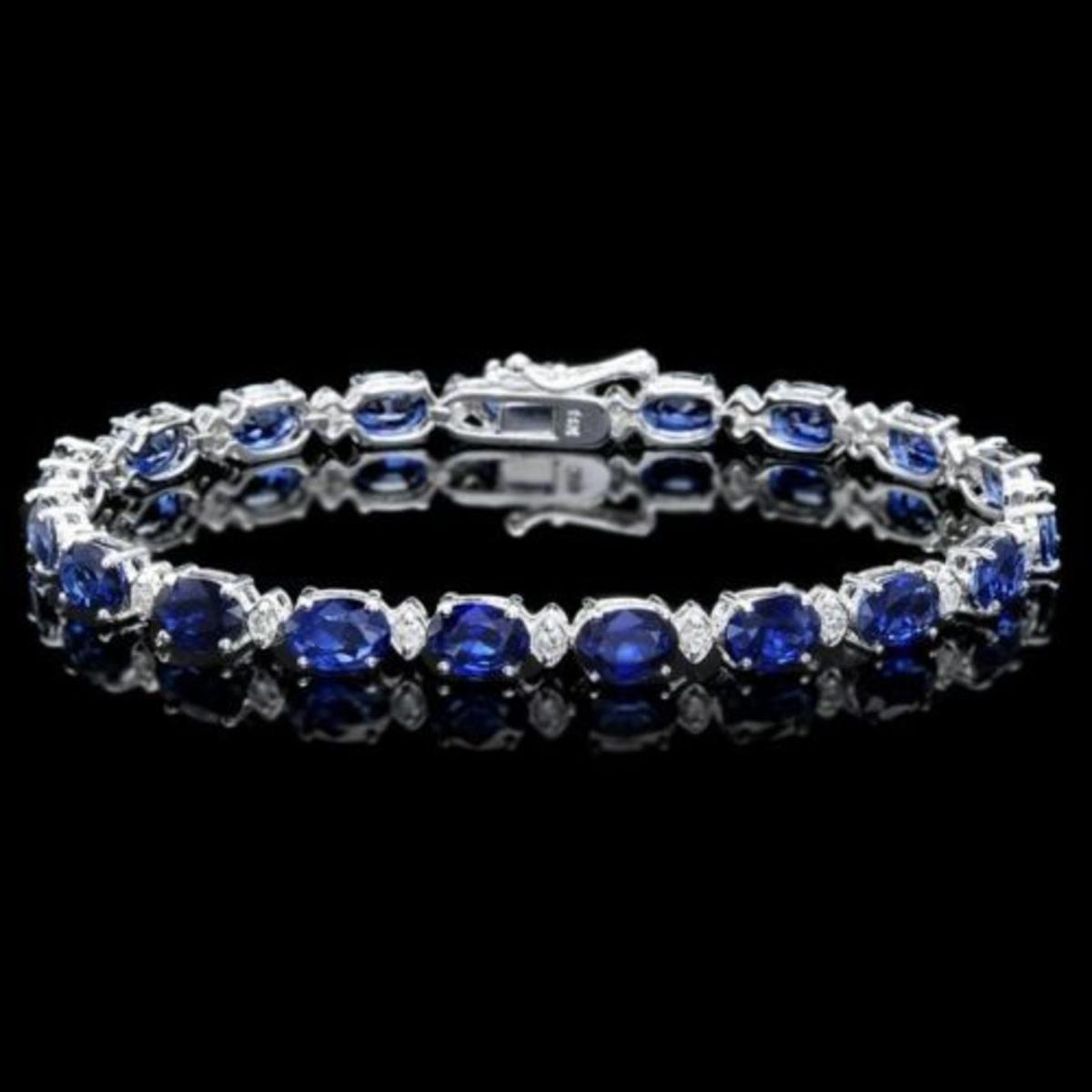 14K Gold 15.31ct Sapphire 0.62ct Diamond Bracelet