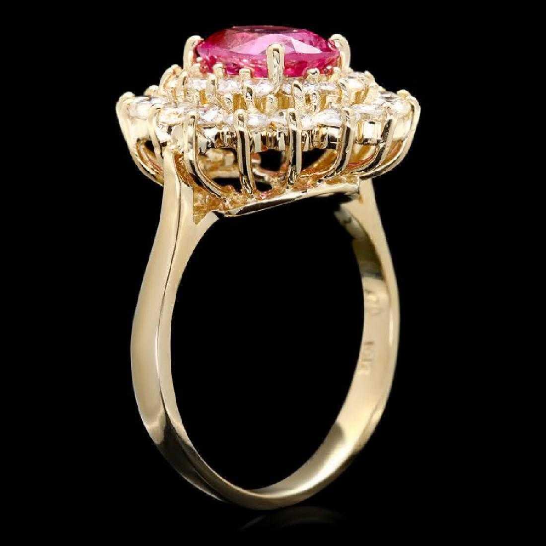 14K Yellow Gold 1.86ct Tourmaline and 1.69ct Diamond Ring