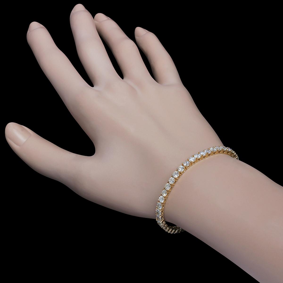 18k Yellow Gold 7.66ct Diamond Bracelet