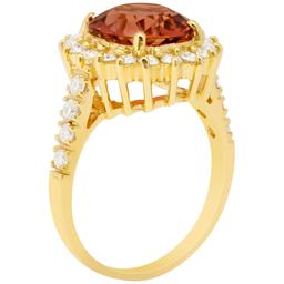 14k Yellow Gold 3.56ct Tourmaline 0.81ct Diamond Ring