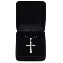 18K White Gold setting with 0.77ct Diamond Cross Pendant