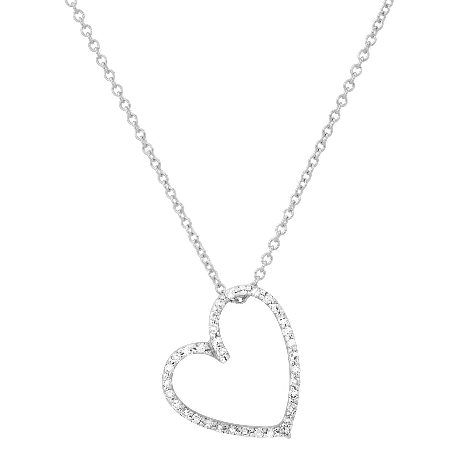 14K White Gold Setting with 0.12ct Diamond Pendant