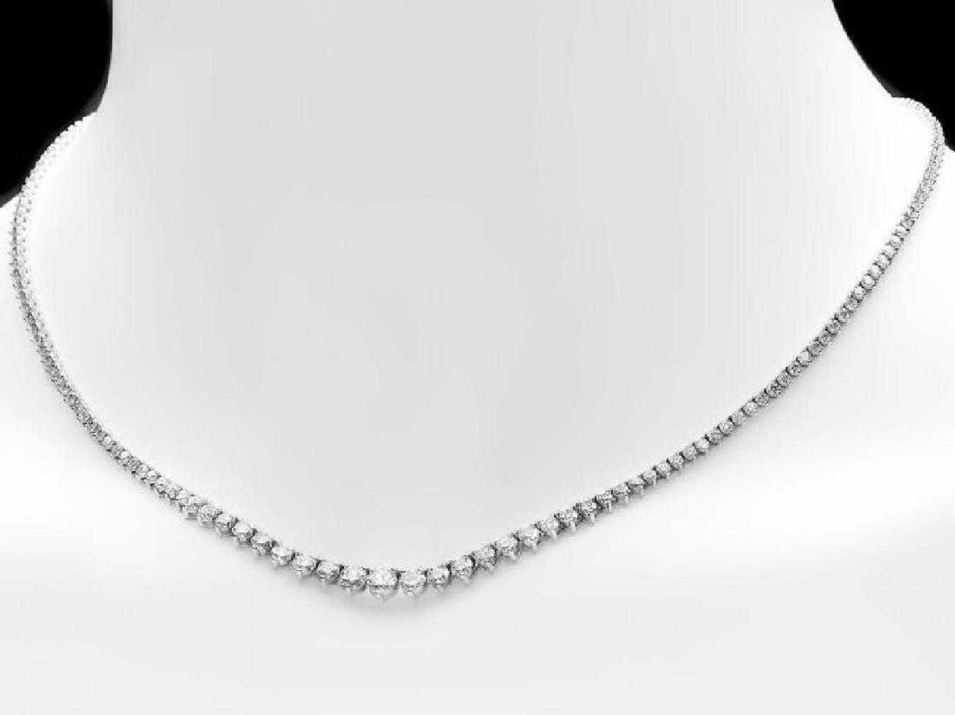 18K White Gold and 6.62ct Diamond Necklace