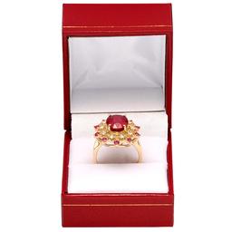 14k Yellow Gold 5.89ct & 0.53ct Ruby 0.42ct Diamond Ring