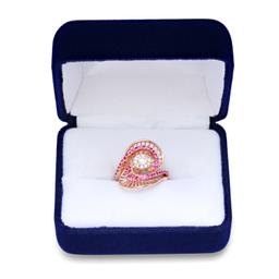 14K Rose Gold Setting with 0.42ct Ruby and 0.37tcw Diamond Ladies Ring