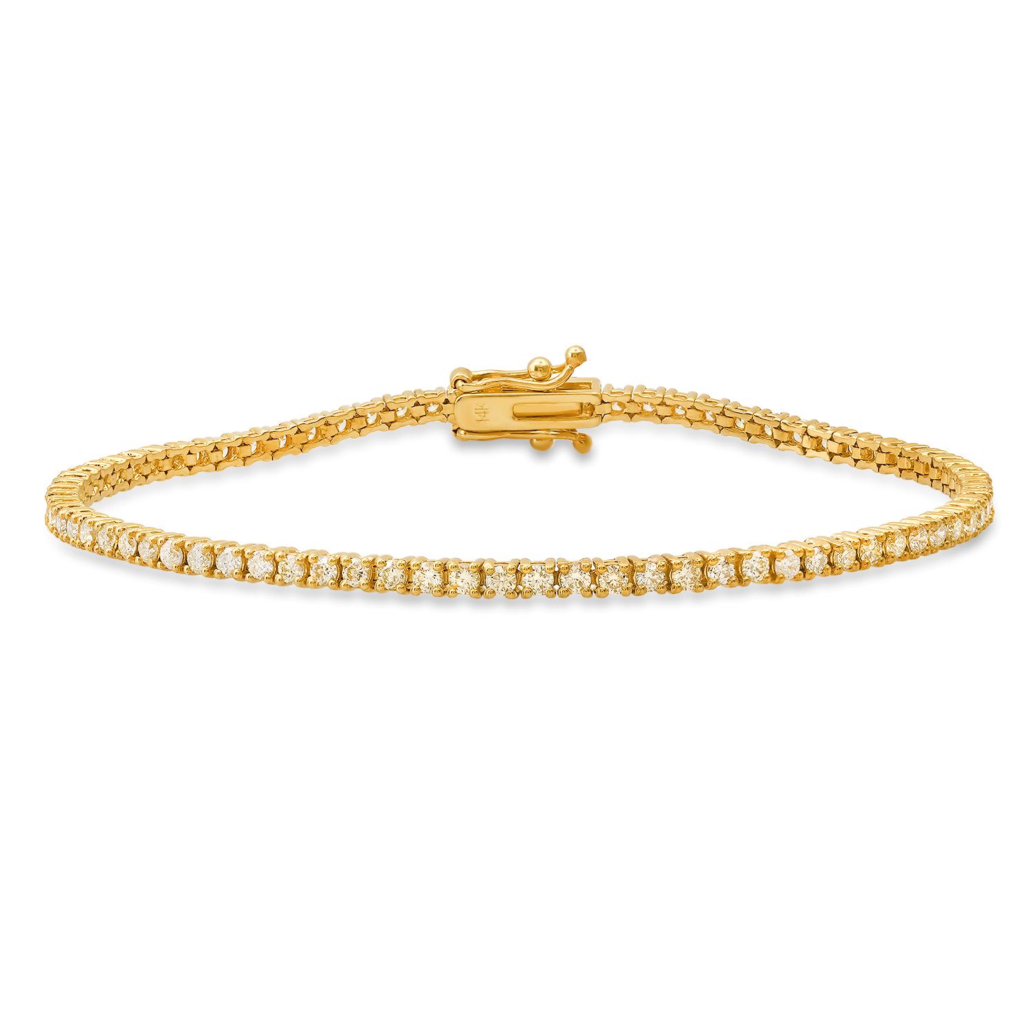 14K Yellow Gold Setting with 2.52ct Diamond Bracelet