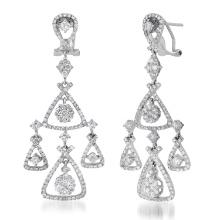 18K White Gold Setting with 2.95ct Diamond Ladies Earrings