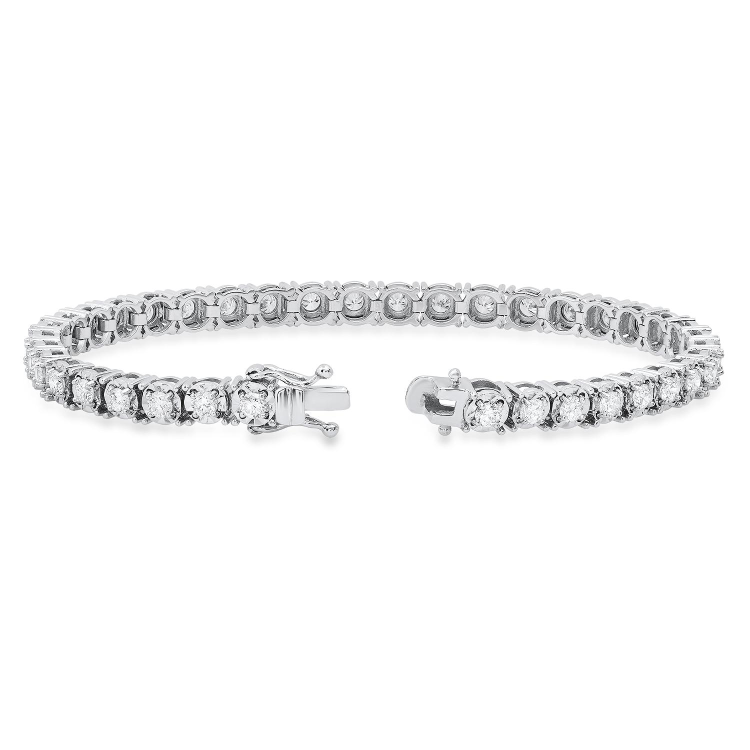 14K White Gold Setting with 3.46ct Diamond Bracelet