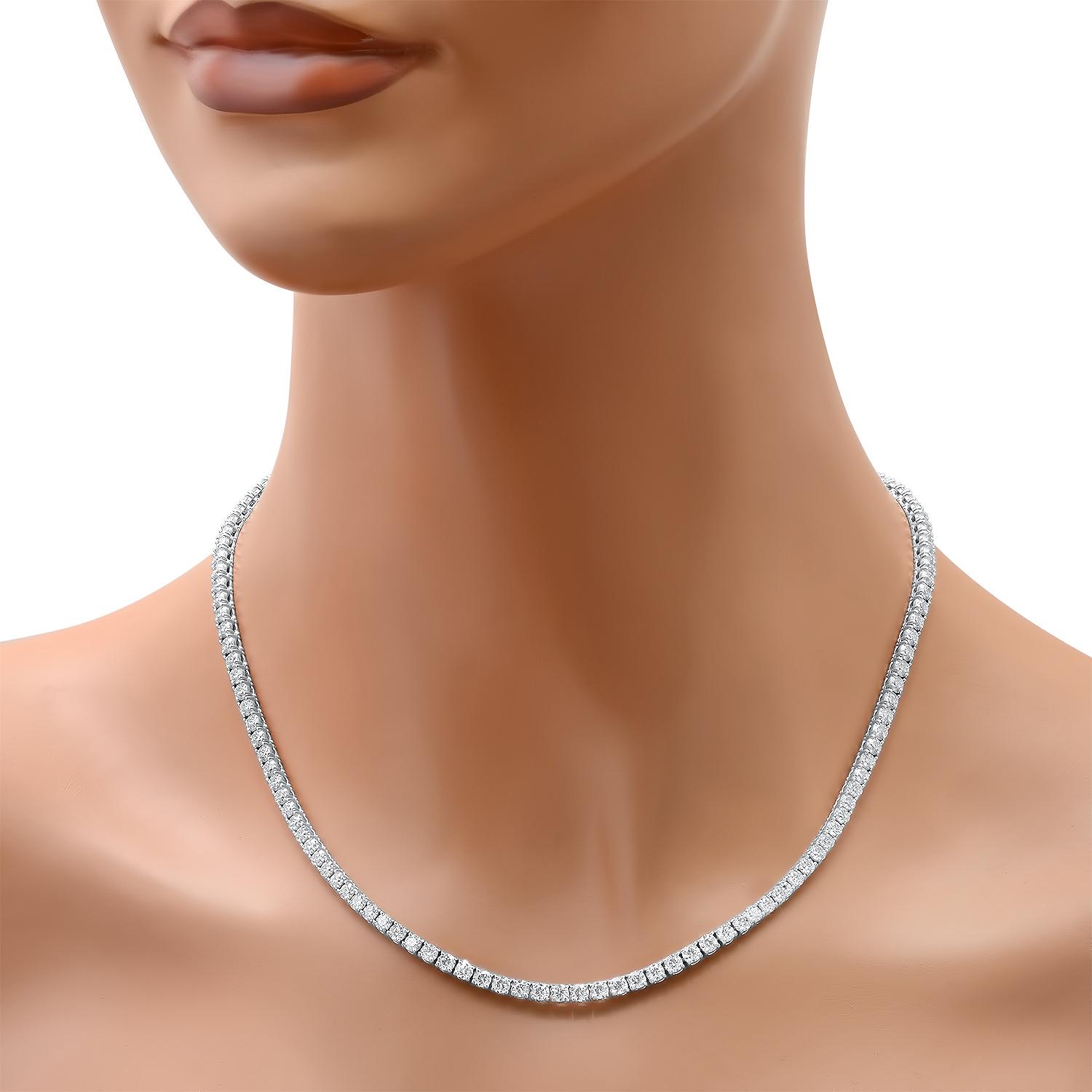 18K White Gold and 13.10ct Diamond Necklace